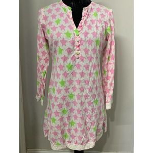 Preppy Girl Palm Beach Dress Long Sleeve Pink M Women's A31